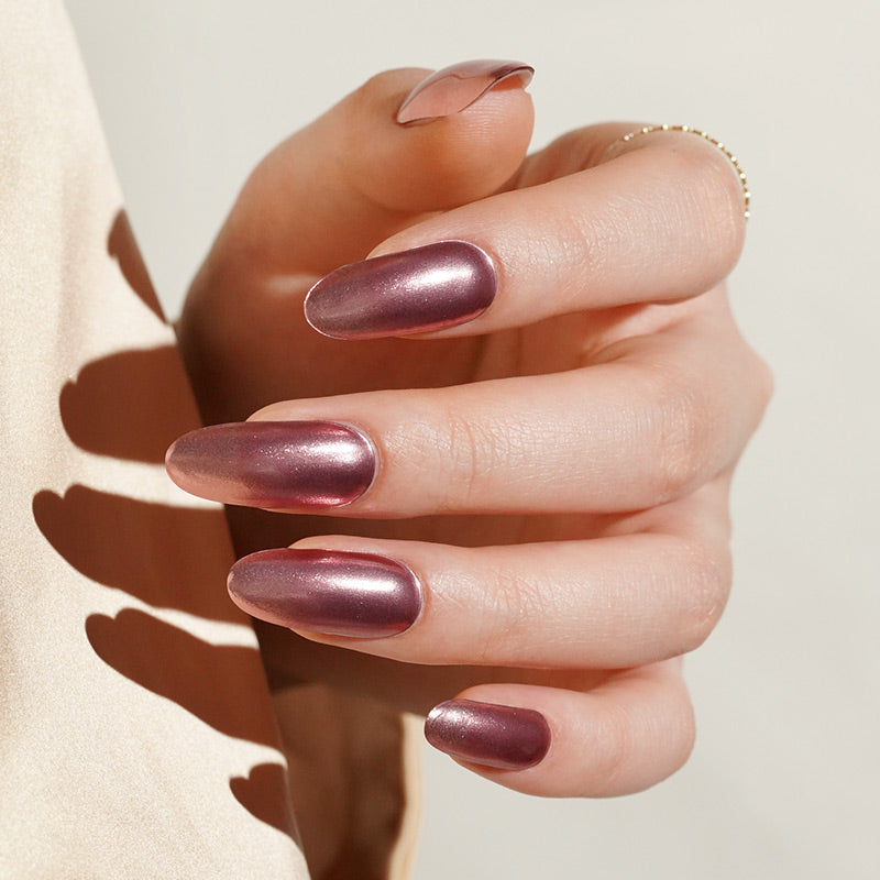 Rose Chrome – Manicura Gel Metalizada